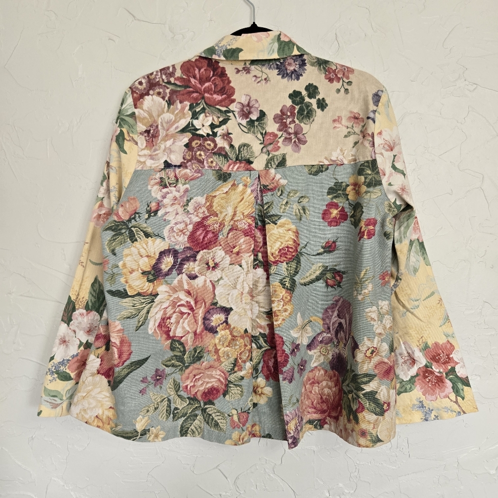 Vintage Cabbage Rose Patchwork Cottagecore Top Ja… - image 6